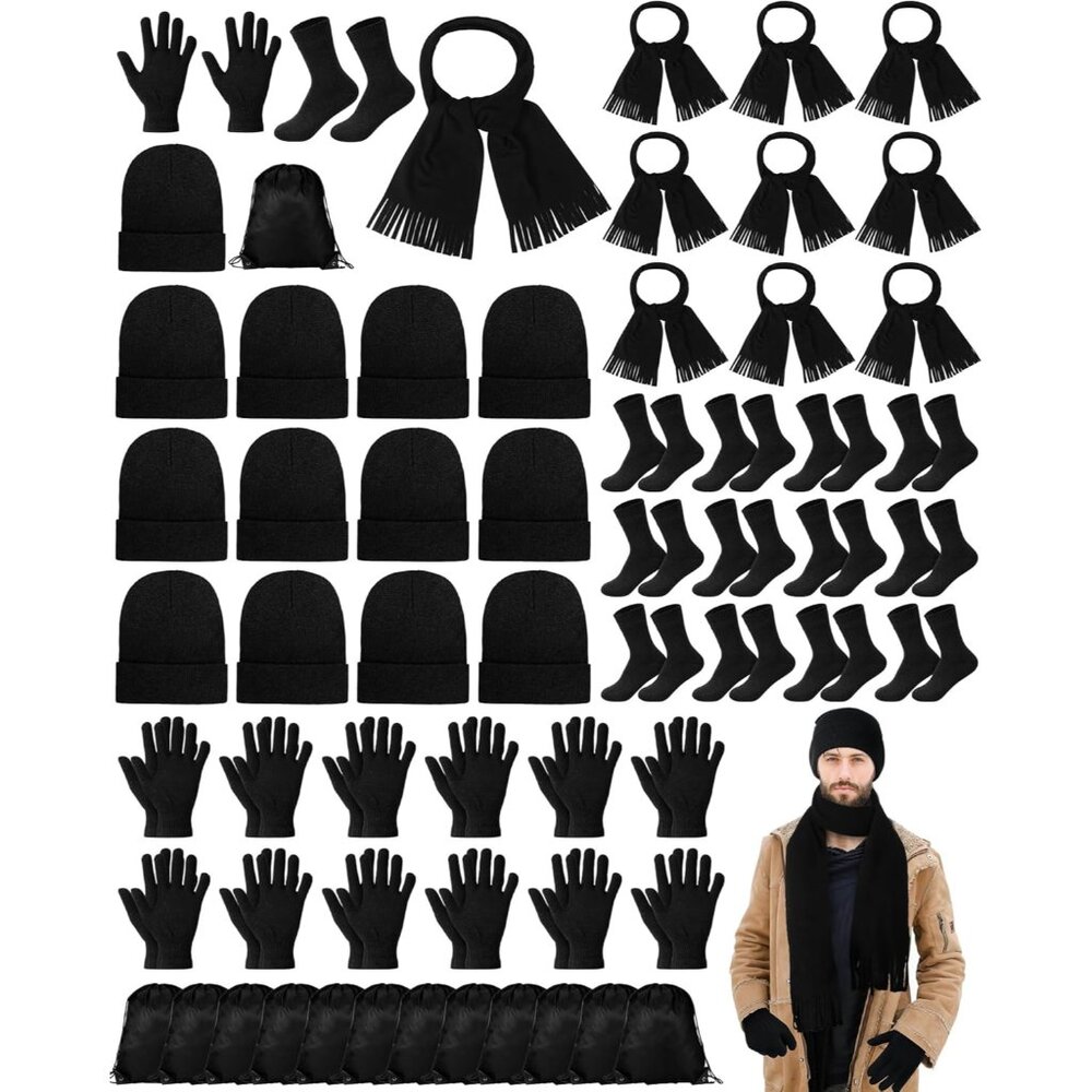 Homeless Care Package Supplies Winter Warmth Bundle for Men Women Socks Gloves